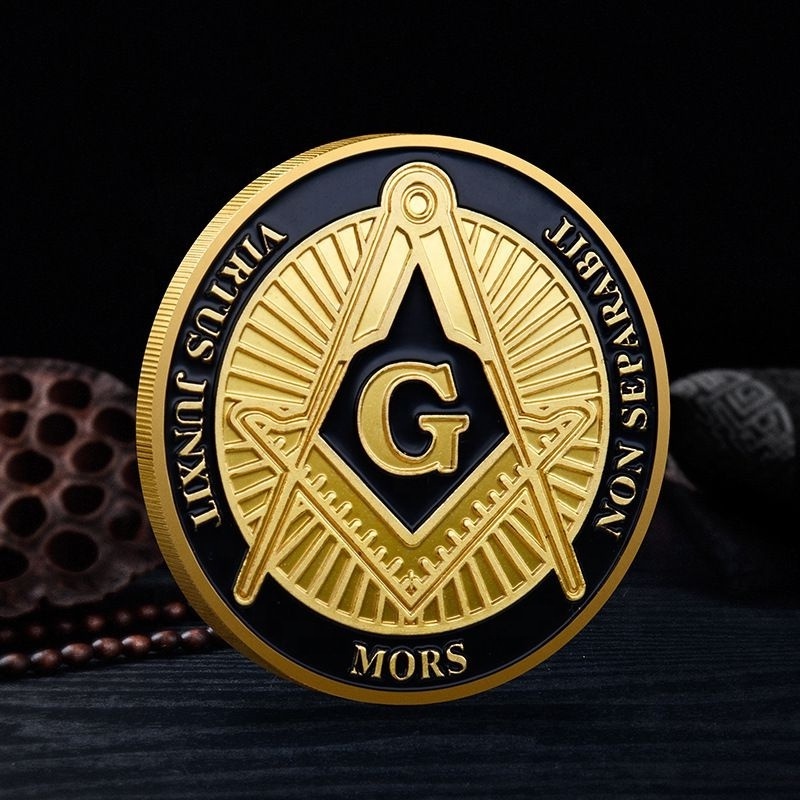 Wholesale European Freemasonry Gold Coins Colored Commemorative Coins Collection Coin