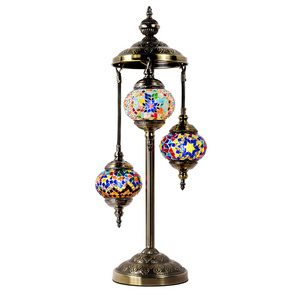 Marrakech Handmade 3 Globe colorful Turkish Mosaic Glass Moroccan floor lamp Night Lamp Light