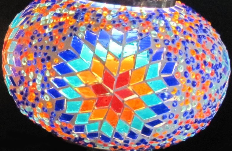 Turkish Chandelier Mosaic Lamp 9 Globe Mosaic Pendant Turkish Ceiling Hanging Light