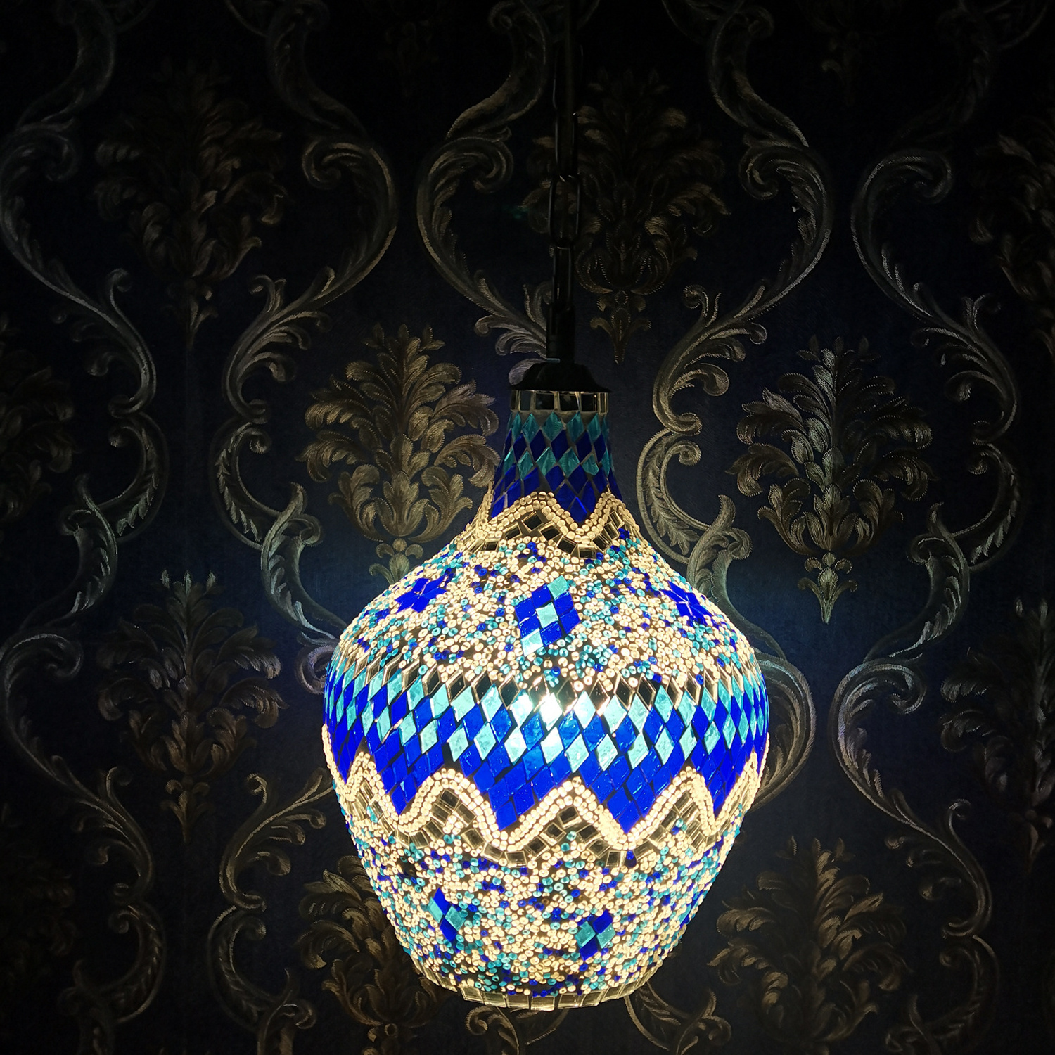 Marrakech Handmade Mosaic Turkish Moroccan Tiffany Style Hanging Ceiling Lamp Chandelier Light Pendant Fixture Lantern