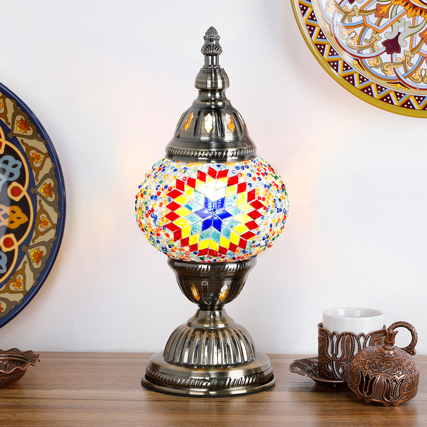 Marrakech Handmade Moroccan Tiffany Vintage Lamp Antique Turkish Lamp with Stained Glass Shade Mosaic Table Lamps