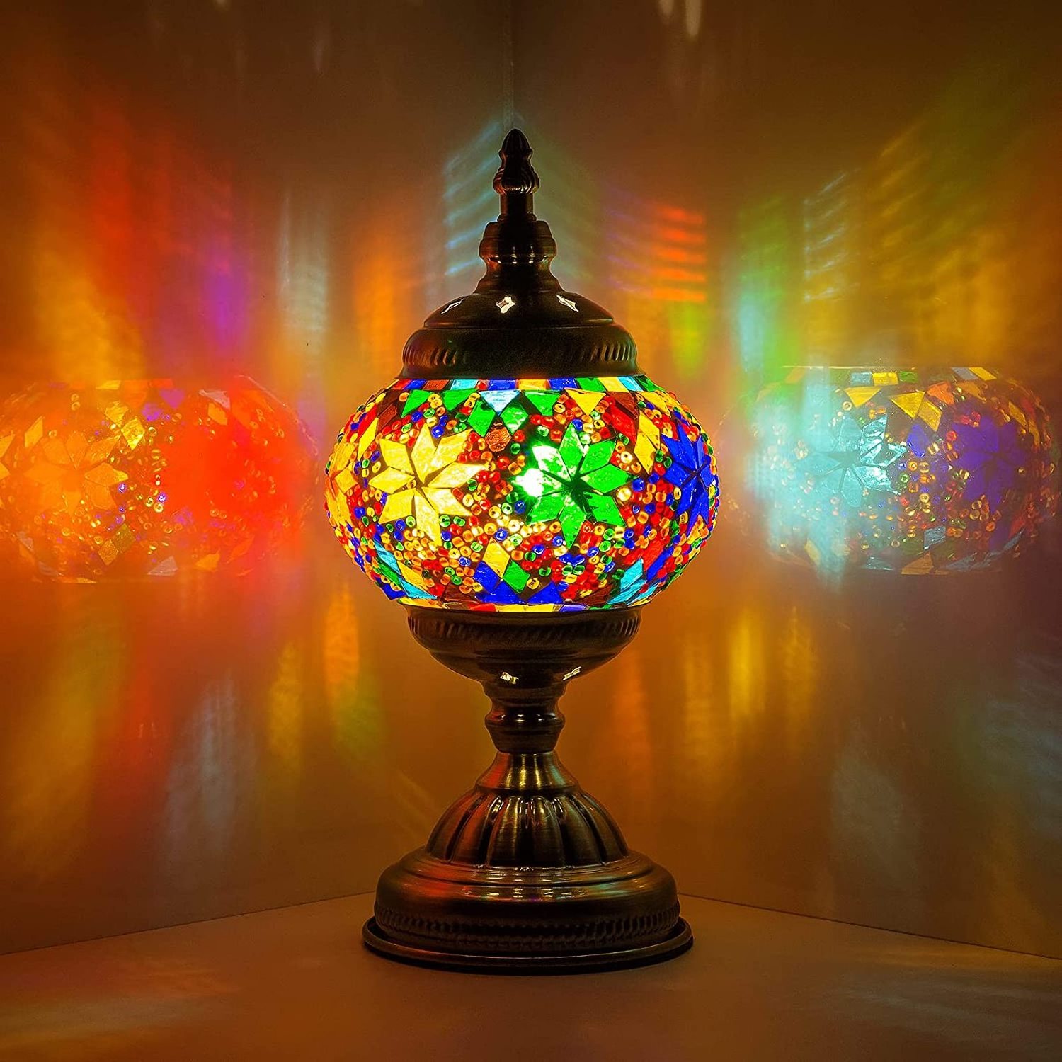 Marrakech Unique Tiffany Style Decor Lamp Stained Glass Moroccan Lantern Lamp Turkish Mosaic Lamp