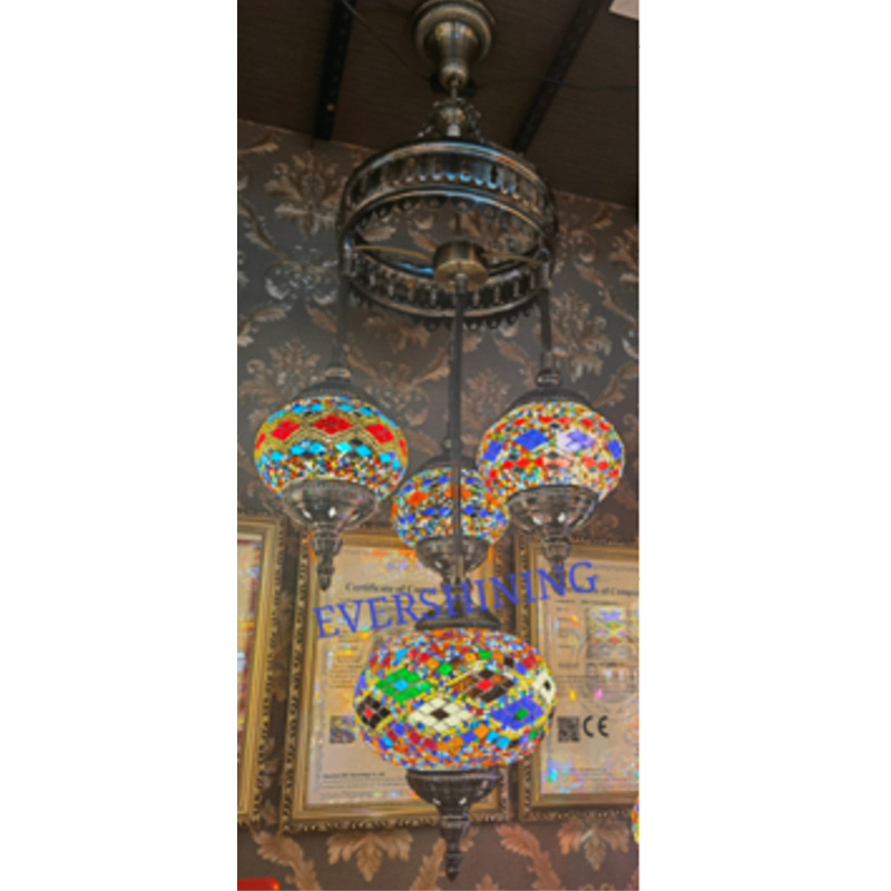 Marrakech Decoration Turkis Hanging Lamp 4 lights Mosaic Hanging Pendant Lamp Turkish Chandelier