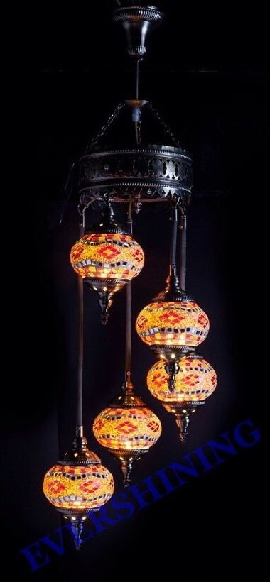 Marrakech Manufacture Handmade Turkish Moroccan Colorful Mosaic Stained Glass Ceiling Hanging Light Chandelier Lantern