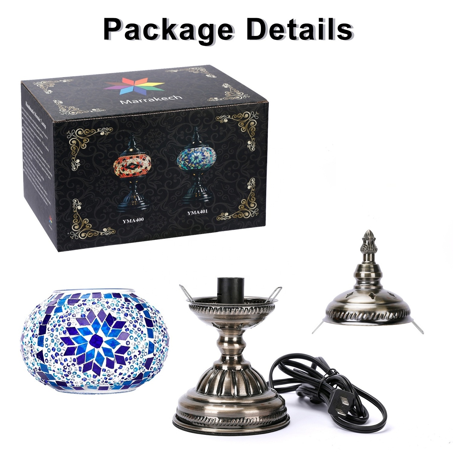 Marrakech Decoration Turkish Lamp with Internal Rechargeable Battery LED Bulbs Movable Touch Mosaic Moroccan Table Lamp