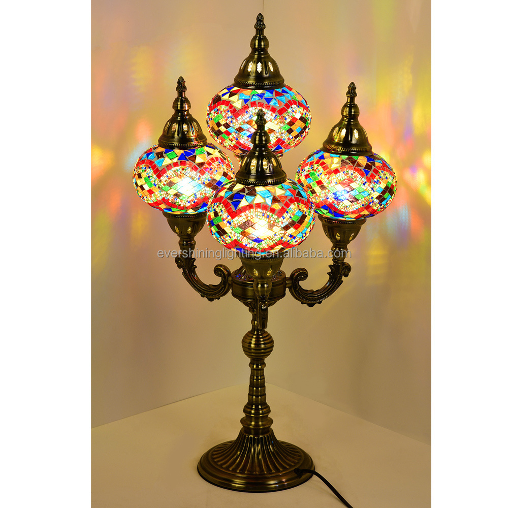 Marrakech Handmade Colorful Turkish Desk Lamp Moroccan Mosaic Stained GLass Table Lamp