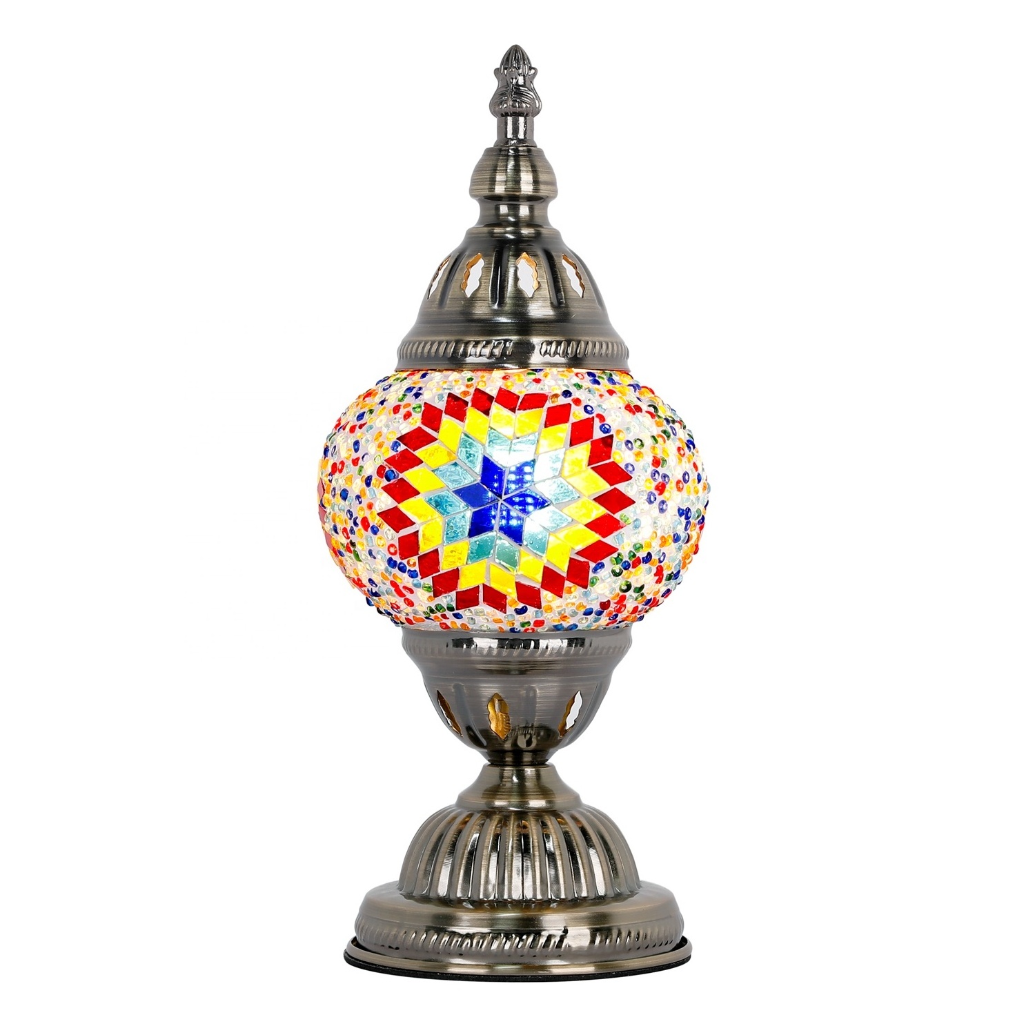 Marrakech BATTERY OPERATED Touch switch Mosaic Table Lamp with BUILT-IN LED,usb charger, Turkish Handmade Lamp