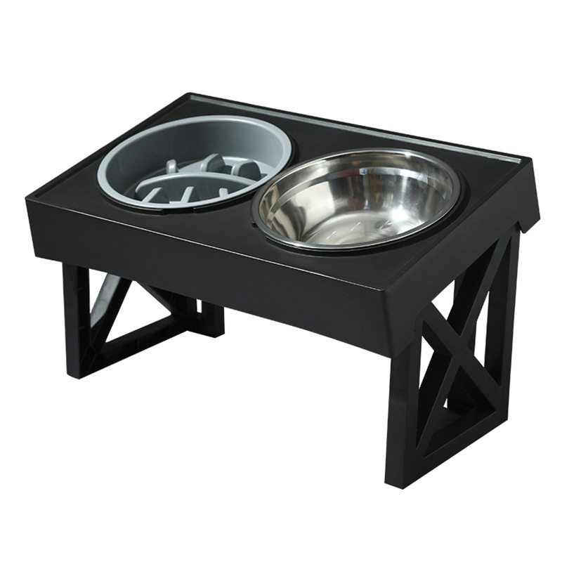 2023 New Arrival Pet Feeder Non Slip Adjustable Elevated Feeding Bowl Stainless Steel Dog Bowls with 2 Bowls