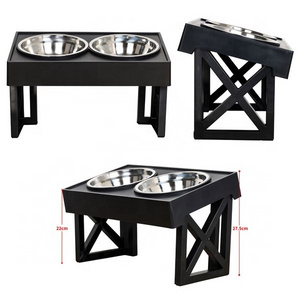 2023 New Arrival Pet Feeder Non Slip Adjustable Elevated Feeding Bowl Stainless Steel Dog Bowls with 2 Bowls