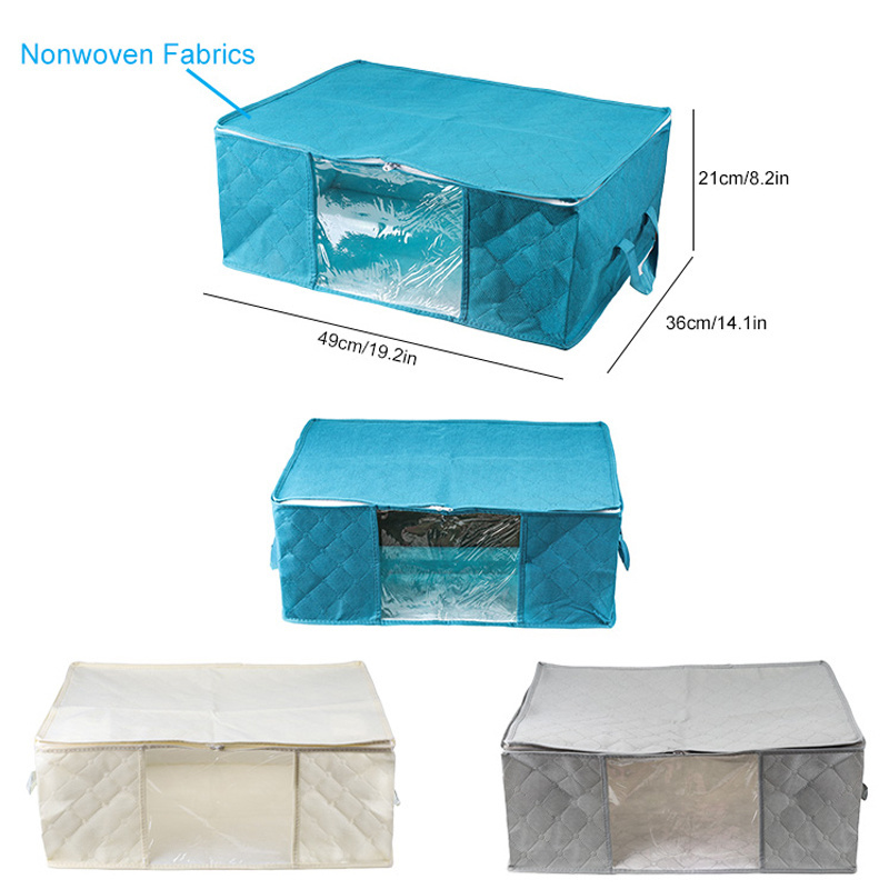 Wholesale Non Woven Folding Large Capacity Storage Bag Quilt Blanket Clothes Wardrobe Collapsible Fabric storage boxes & bins