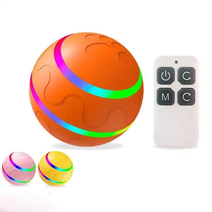 2024 Interactive Movement Dog Toy Remote Control Rolling Ball Pet Cats Dogs Glow YO YO LED Light Up Ball