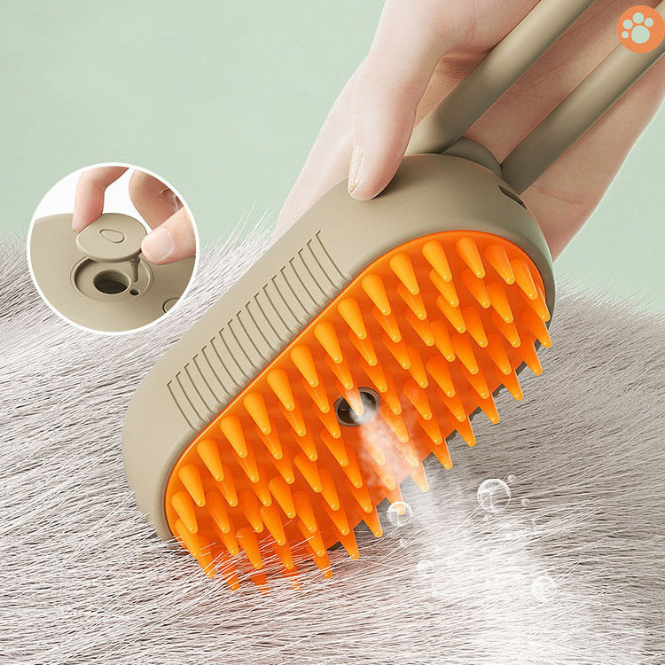 3 in 1 Rechargeable Pet Dog Hair Grooming Comb Automatic Self Cleaning Cat Brush Misty with Massage Spray Cat Steam Brush