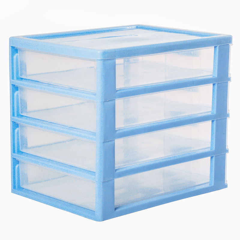 A4 Filing Cabinet 4 Tier Plastic Clear Office Storage Drawer Organizer storage box parts cabinet