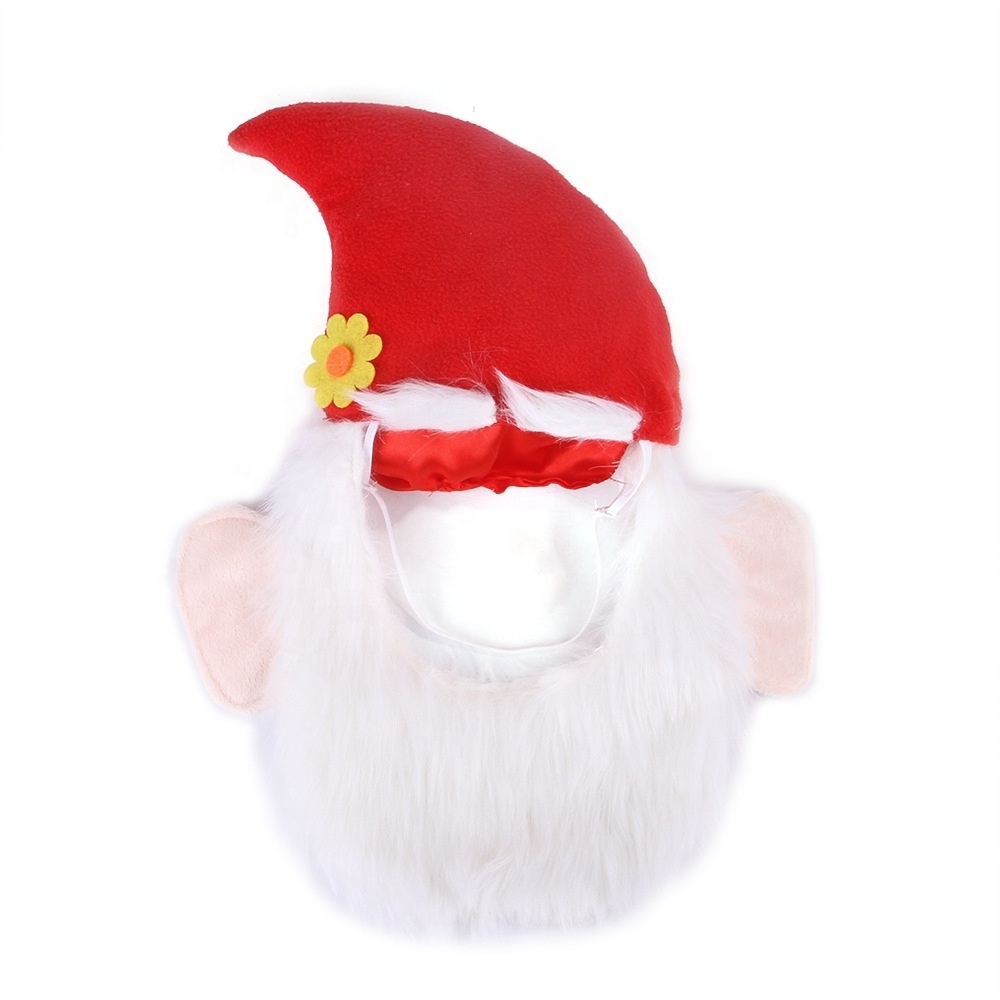 Pet Christmas Costumes Accessories Headband Funny Pet Hat Headgear Dog Christmas Hat with Beard