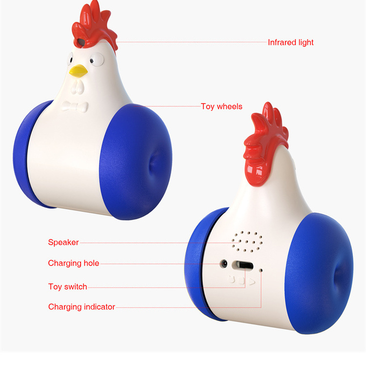 Automatic Rotating Catch Light Training Tumbler Interactive Laser Cat Toy Chicken Shape Cat Laser Pet