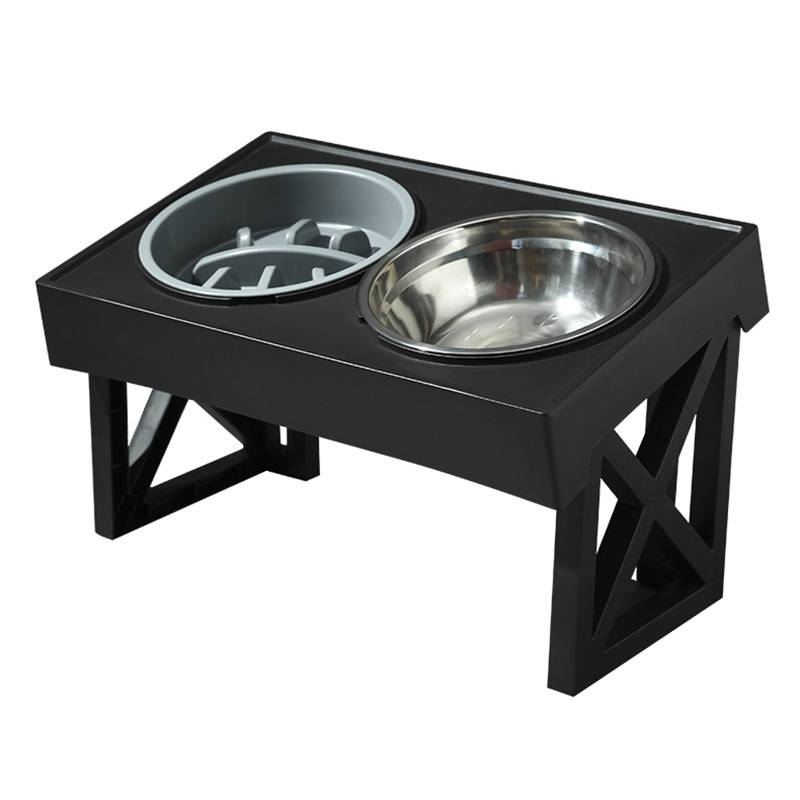 March Expo 2023 Luxury 15 Tilted Adjustable Elevated Dog Bowls Adjustable Raised Dog Bowl with 2 Stainless Steel Dog Food Bowls