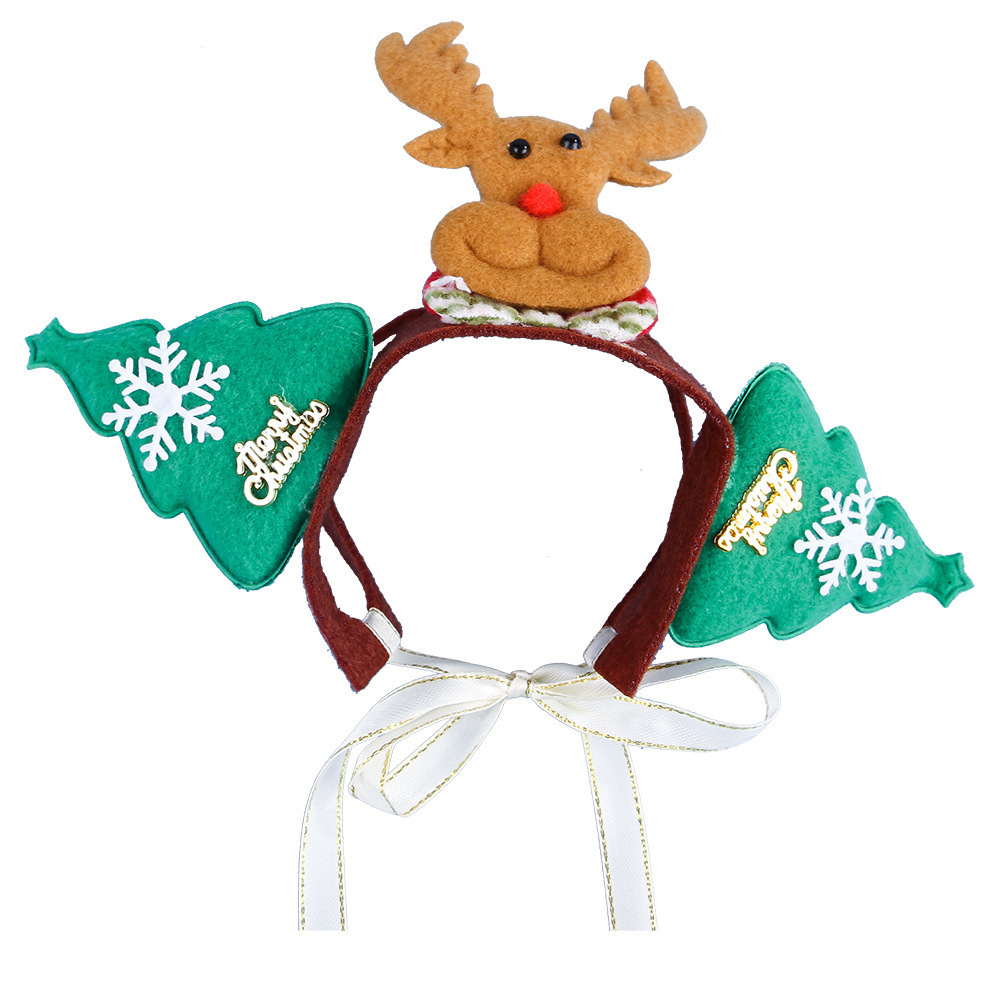 Pet Christmas Hair Accessory Party Hats Pet headband Hat Costume Antlers Snowman Hair Loop Christmas Headgear Hat