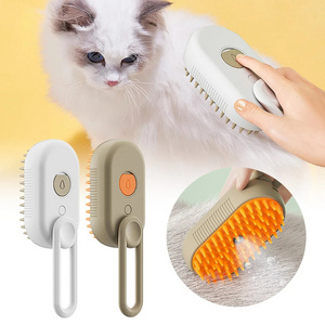 3 in 1 Rechargeable Pet Dog Hair Grooming Comb Automatic Self Cleaning Cat Brush Misty with Massage Spray Cat Steam Brush