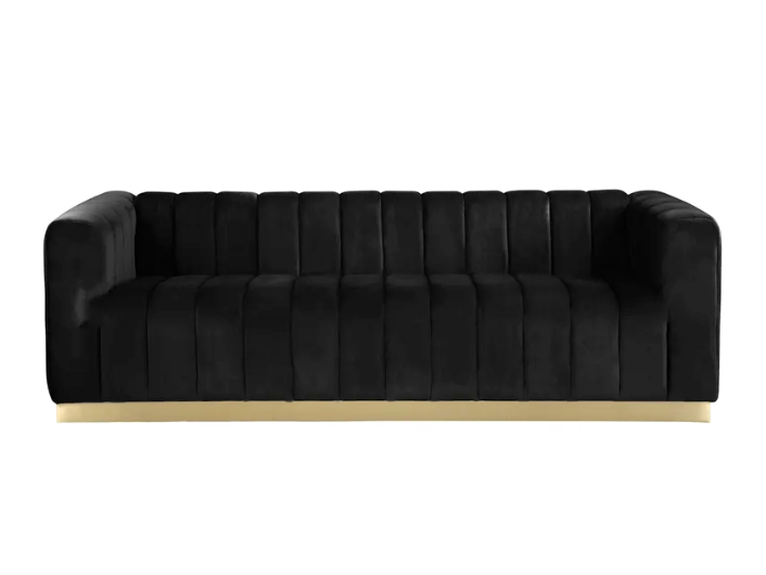 Luxury Modern design Black Velvet Gold Metal Frame Upholstery modular corner Event Sofa for Party