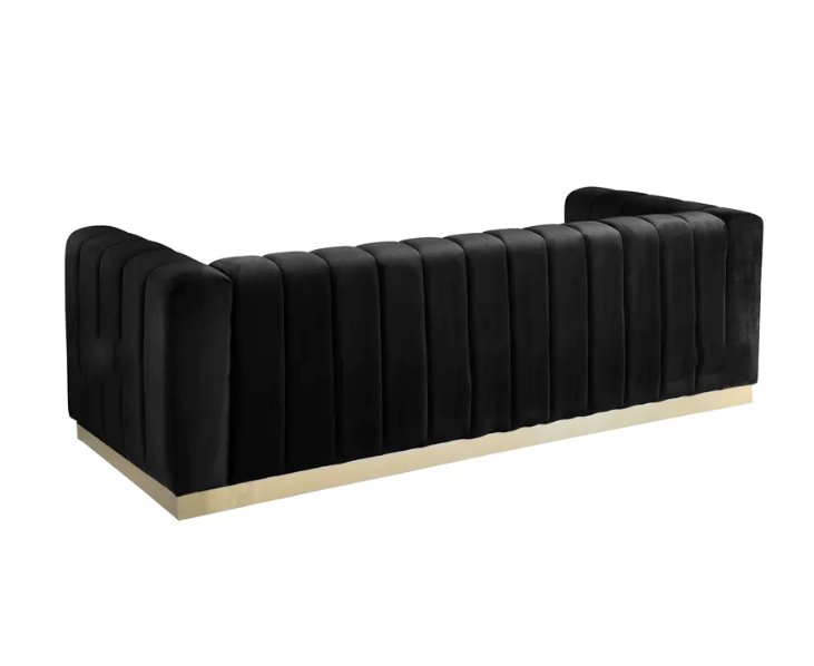 Luxury Modern design Black Velvet Gold Metal Frame Upholstery modular corner Event Sofa for Party