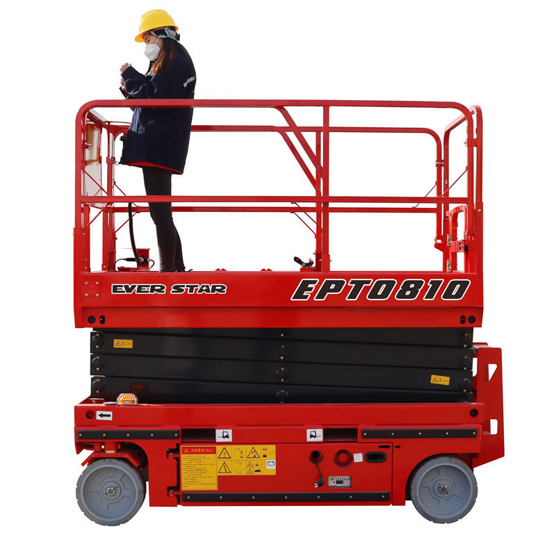 Wheeled 8 m 10 m  Aerial Skylift , Mobile Lifter Scaffolding Electric Hydraulic Scissor Lift