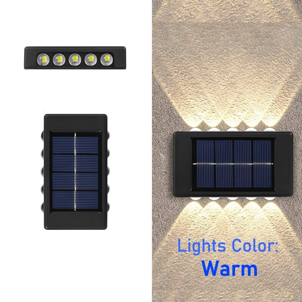 UP and Down 6/8/10/12/16 LED IP65 Panel Lamparas Lampione Solar Wall Led Solar Lights Outdoor Garden Light