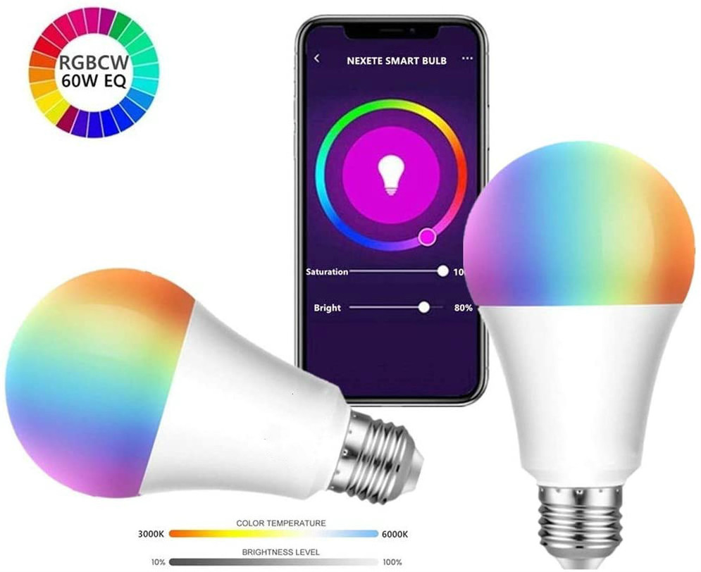 Tuya Smart Charge RGB A60 Music Led Light Bulb, Alexa Google Home app Control 7W 10W LED  Smart Bulb