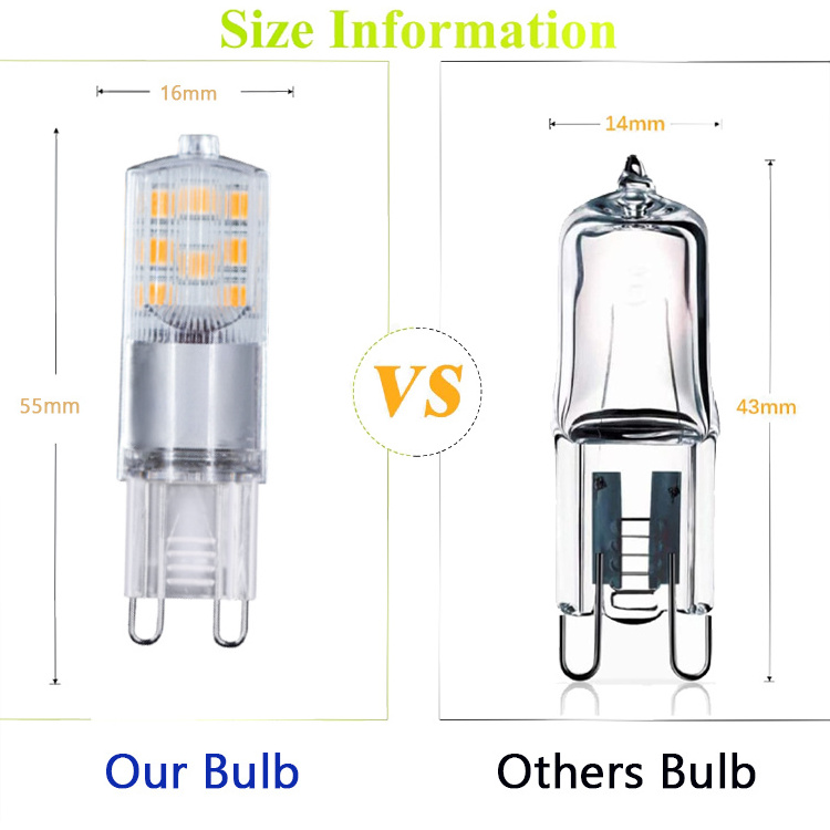 Hot Sale G9 LED Bulb 3W Replacement G9 Halogen Equivalent 2700K Soft Warm White 4000K/6500K No-Flicker