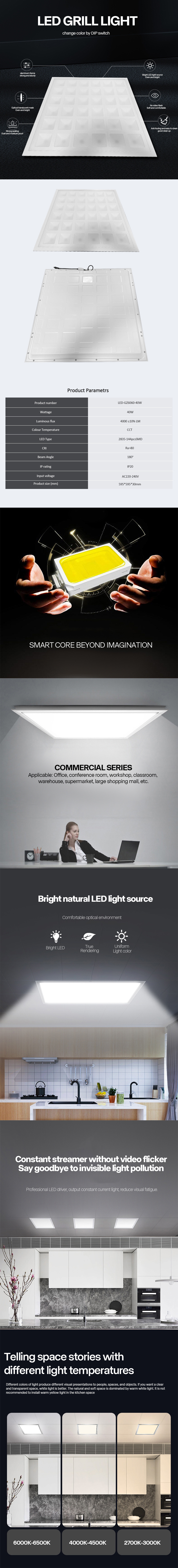 Office lighting High Brightness DLC Approval led ceiling panels lamp 2x2 2x4 Back lit led panel Light 60x60