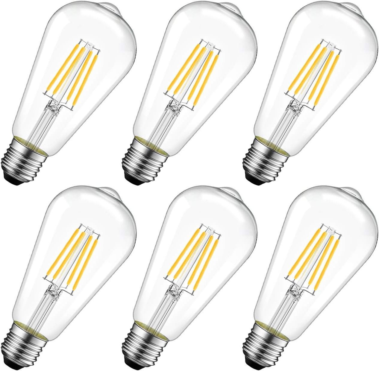 Everstar 8W Dimmable and CCT ST58 Vintage Edison Led Light Bulbs Clear Led Filament Bulb LED bulb