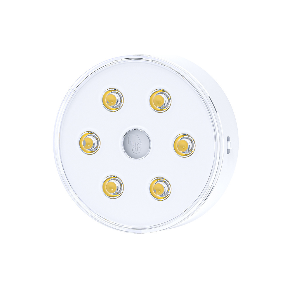 USB Rechargeable Magnetic Wall Motion Sensor Night Lamp Wireless Closet Lights, Under Cabinet Touch LED Puck Lights