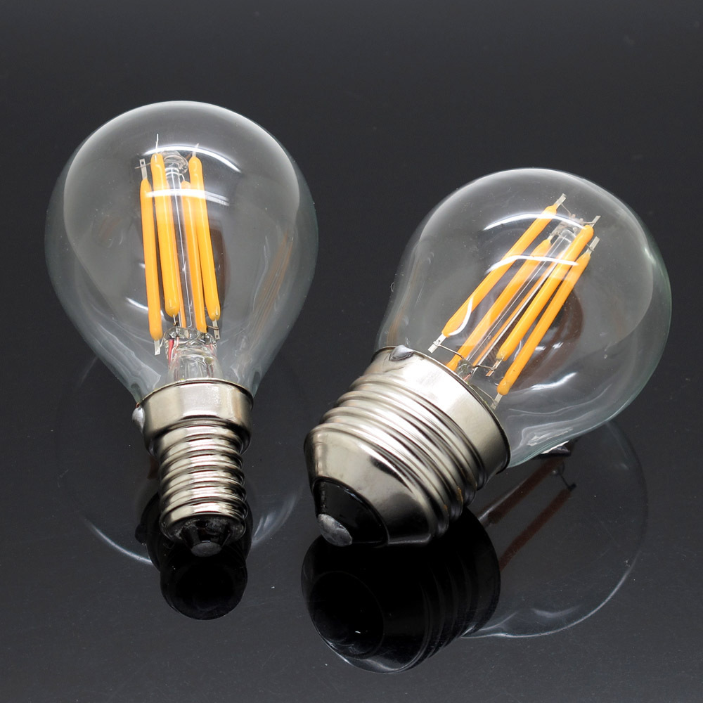 Glass House Globe A55 A60 2W,4W 6W 600lm CE RoHS E27 B22 carbon led filament bulb