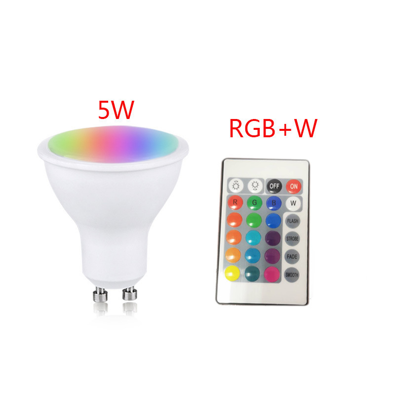 GU10 5W RGB+W Multicolor LED Lamp Light 16  Color Changing Bulb + Remote Control led rgb bulb