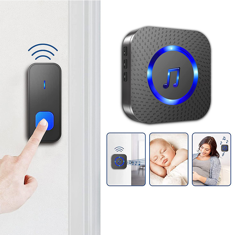 Smart Wireless Doorbell Waterproof 300M RANGE EU UK US Plug smart Door Bell ring Chime battery 110V-260V