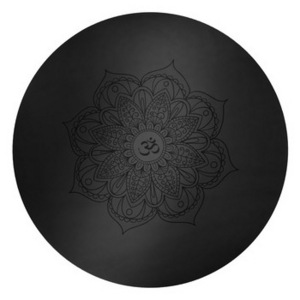 Natural Rubber PU Round Yoga Mat Eco Friendly Black Printing Yoga Mat