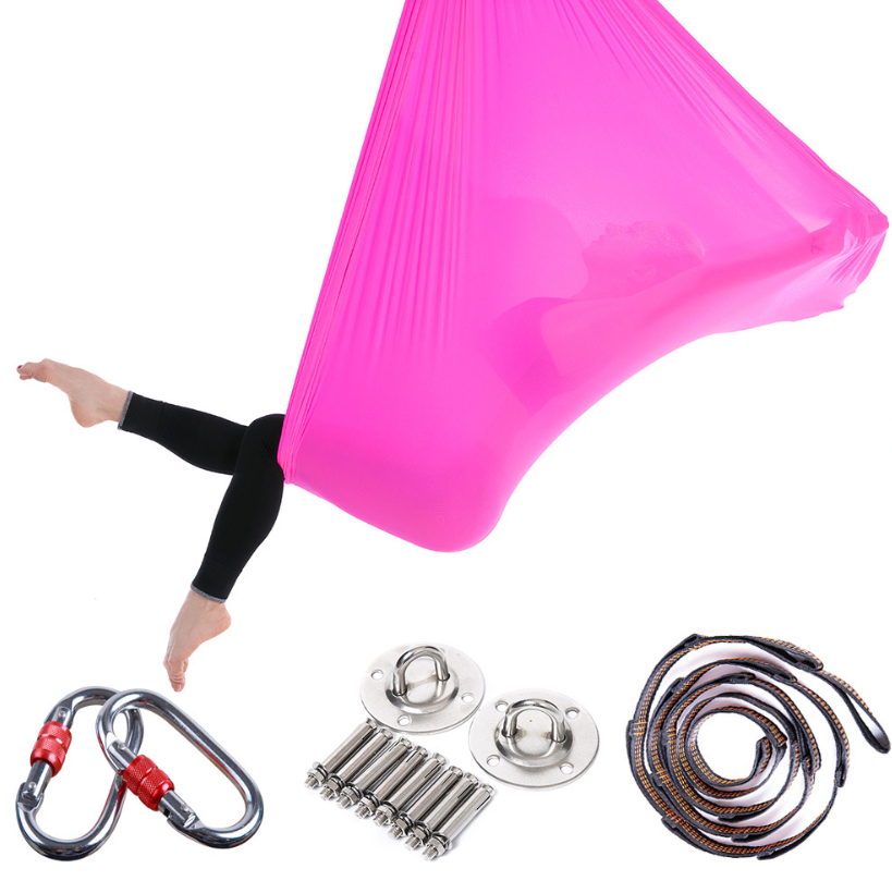 Aerial Yoga Swing/Sling Kit/Trapeze for Back Pain Relief, Antigravity Yoga Hammock