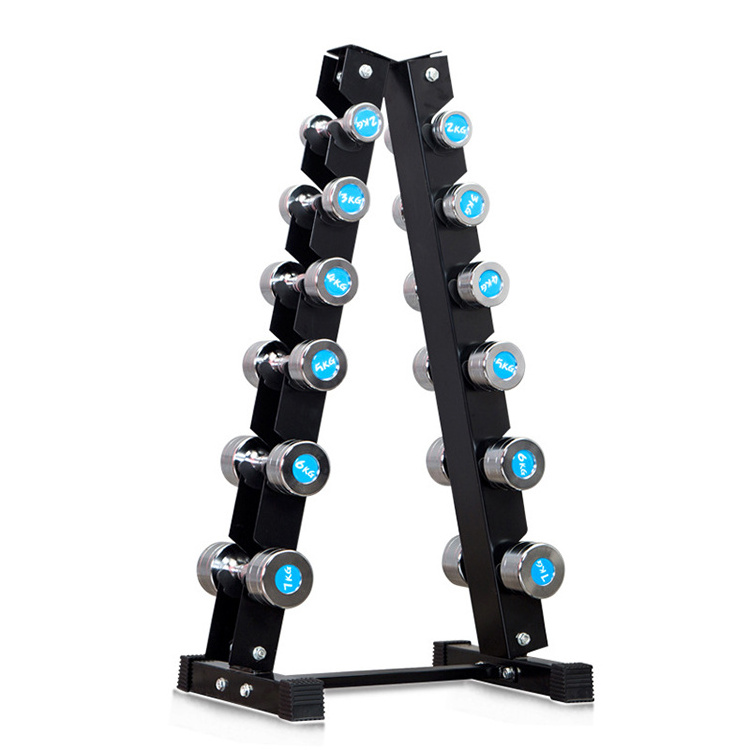 Dumbbell rack hexagonal dumbbell fixed home fitness tripod dumbbell rack set