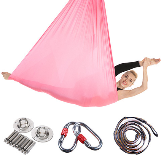 Aerial Yoga Swing/Sling Kit/Trapeze for Back Pain Relief, Antigravity Yoga Hammock