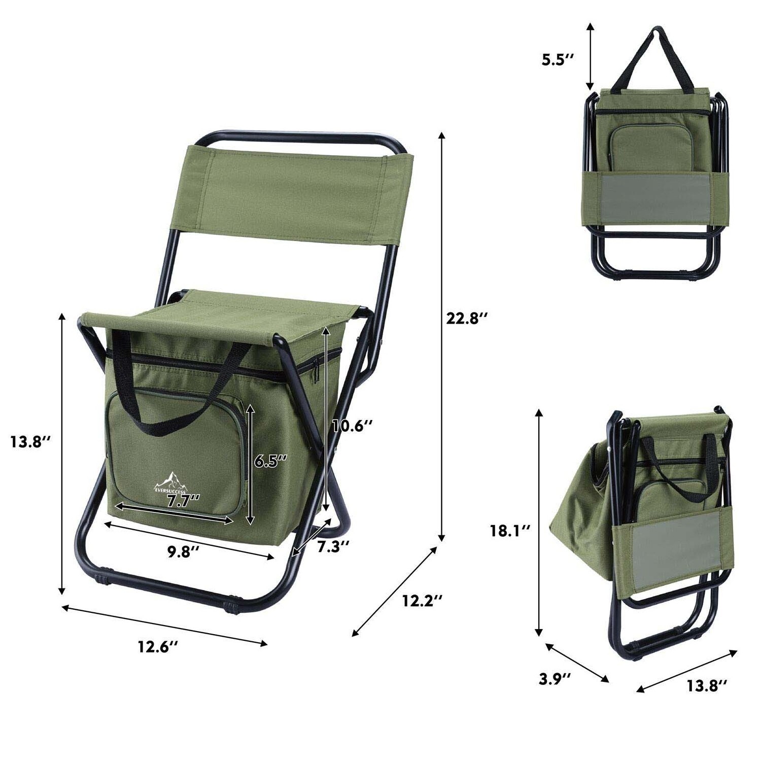 Outdoor Hiking Camping Compact Fishing Stool Foldable Camping Chair Cooler Bag