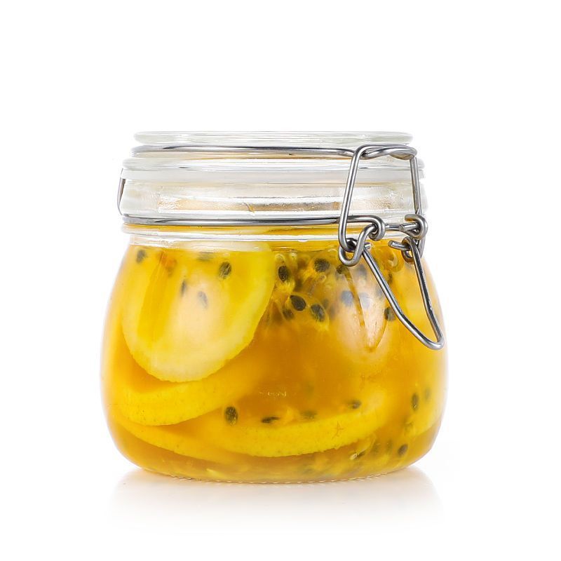 wholesale glass bottle with Swing Top canning jars with lids and rings for  kitchen food Lemon Pineapple Honey