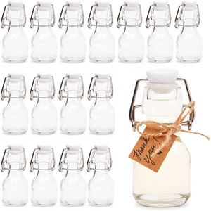 Mini Glass Juice Bottle Wholesale Empty 60ml 2oz Glass Swing Top Bottle With Airtight Stopper For Oil Beer Kombucha Wine Vinegar