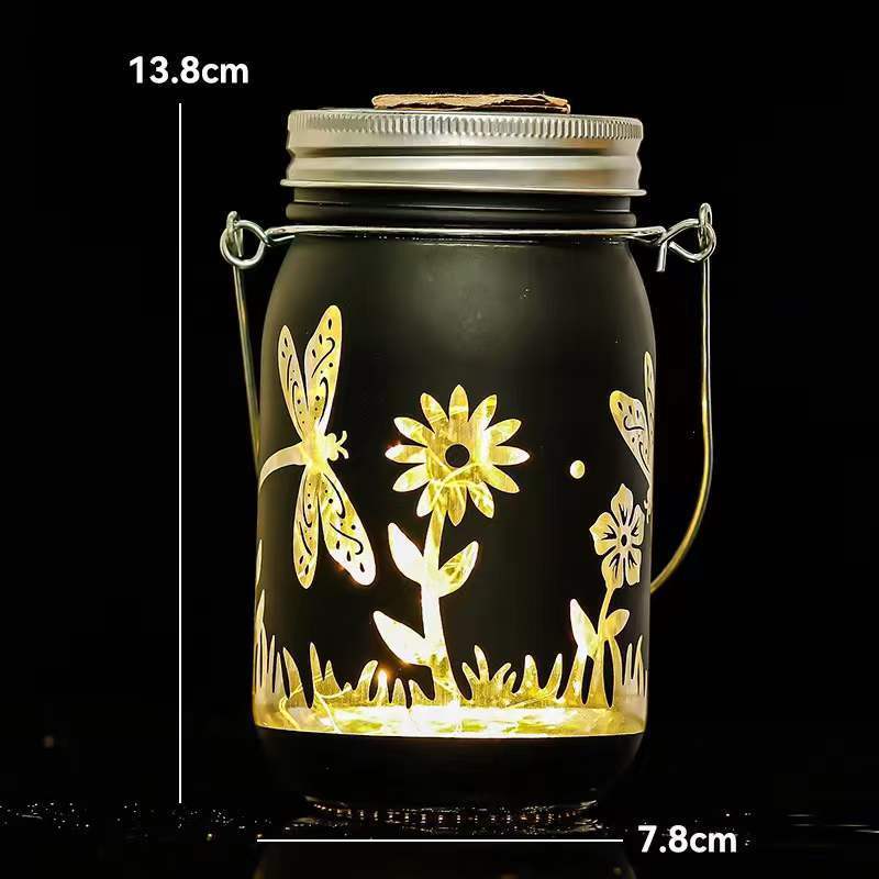 LED solar powered outdoor lights glass mason jar lights hanging lantern for decoration wedding camping