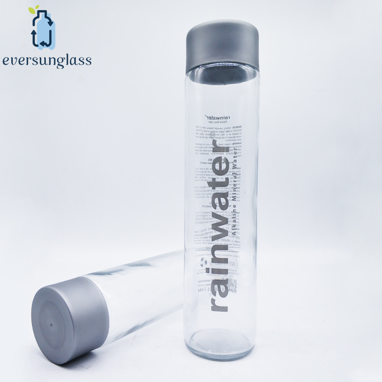 8oz 12oz 16oz Voss Style Mineral Water Glass Bottle Glass Sparkling Water Bottle With Screw Plastic Cap