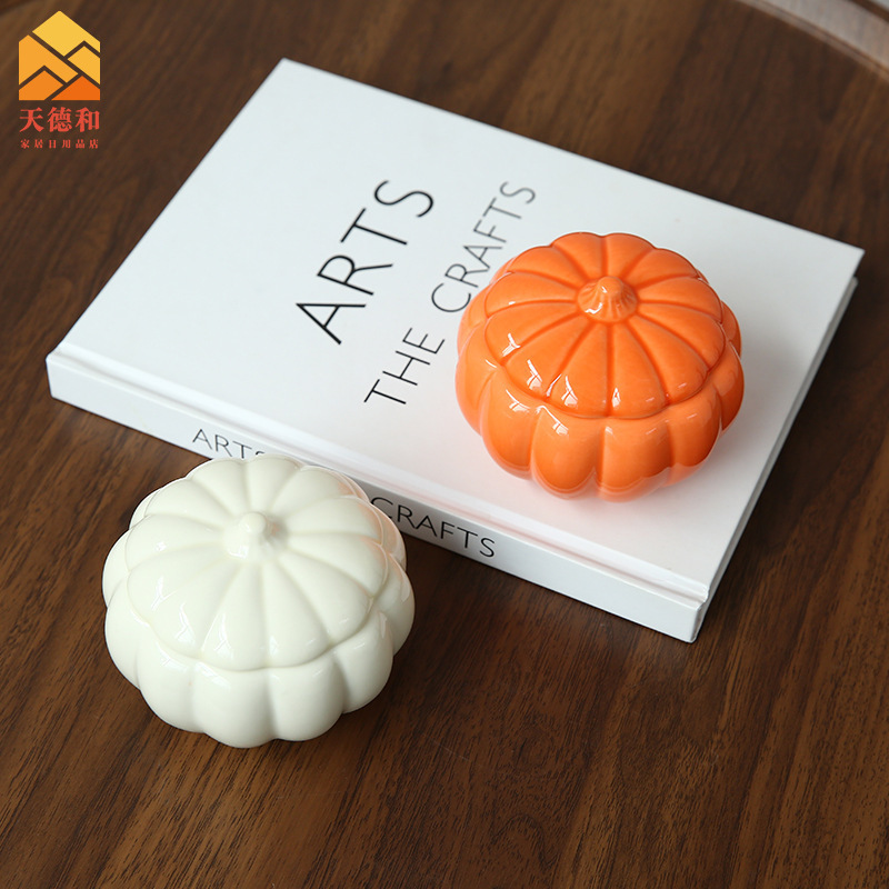 7oz Luxury Candle Jars Unique Pumpkin Candle Jars Custom Shaped Ceramic Candle Containers Wholesale Gift for Thanksgiving Day