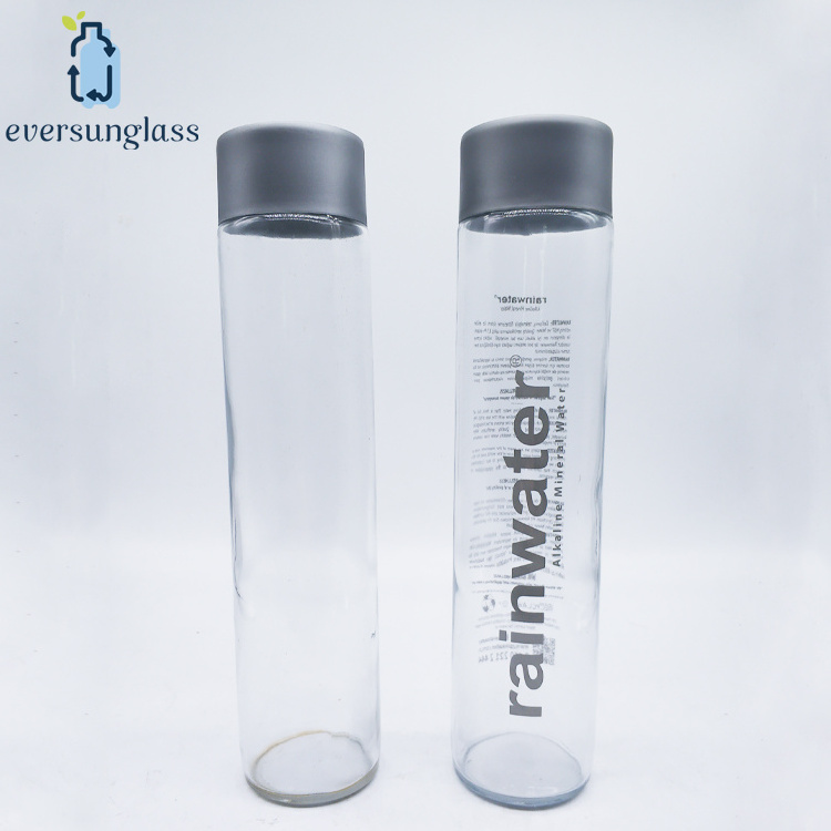 8oz 12oz 16oz Voss Style Mineral Water Glass Bottle Glass Sparkling Water Bottle With Screw Plastic Cap