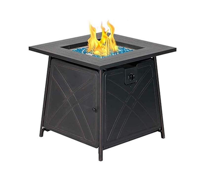 Garden Gas fire pit outdoor square table heater