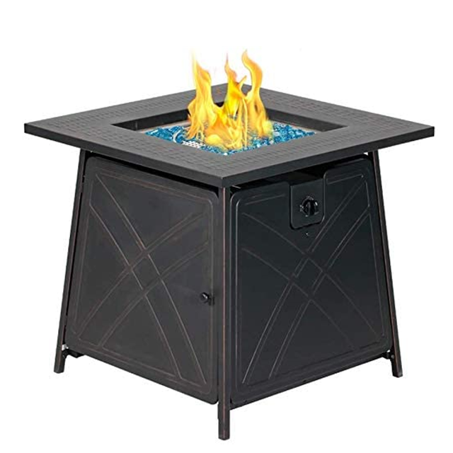 glass stone great night Hot Sale Outdoor Camping Burners Patio Square Table Propane Gas Fire Pit