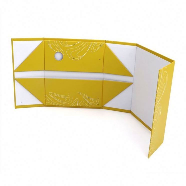 Custom Cardboard Yellow Empty Shoes Packaging Magnetic Gift Box With Ribbon Closures