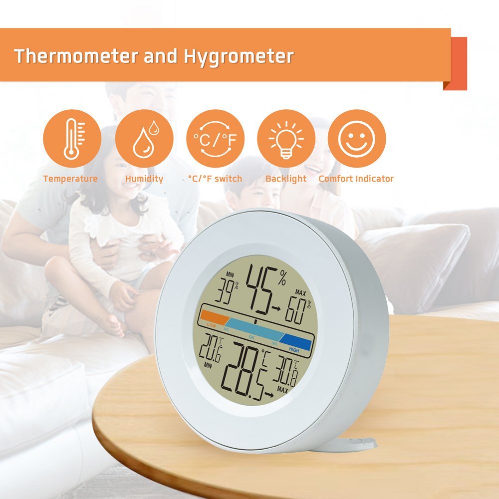 Max Min Indoor Room LCD Electronic Temperature Humidity Meter Digital Thermometer Hygrometer Weather Station