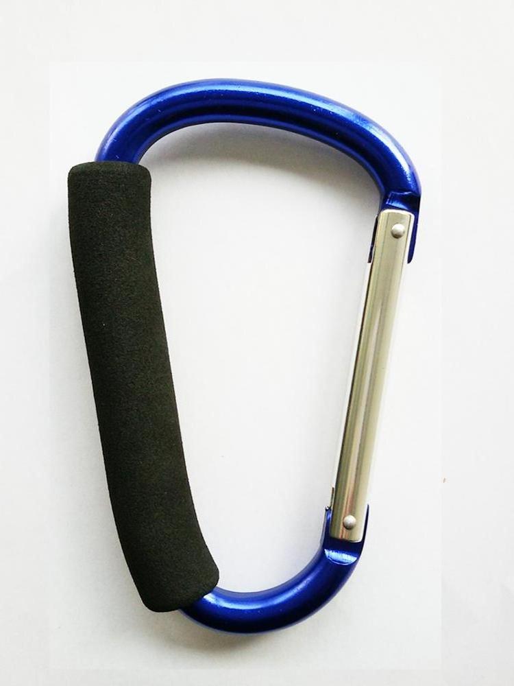 Jumbo heavy outdoor safety strong aluminum carabiner hook with black color foam cushion grip handle not for climbing